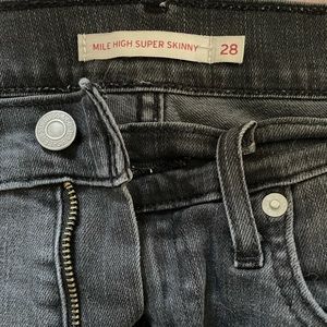 Levi’s Mile High Super Skinny Black Jeans in 28